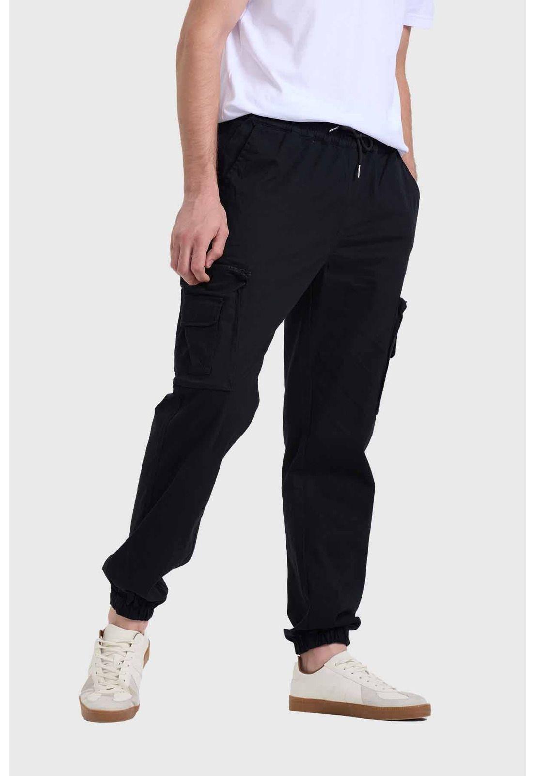 Pantalón Hombre Cargo Negro - ll-0