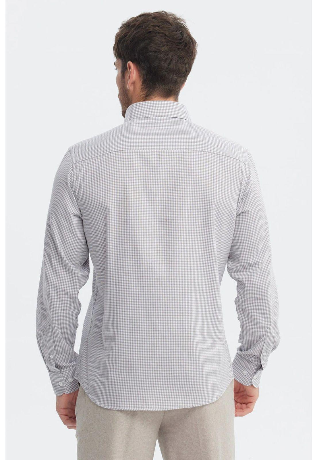 Camisa Hombre Slim Gris Claro-2