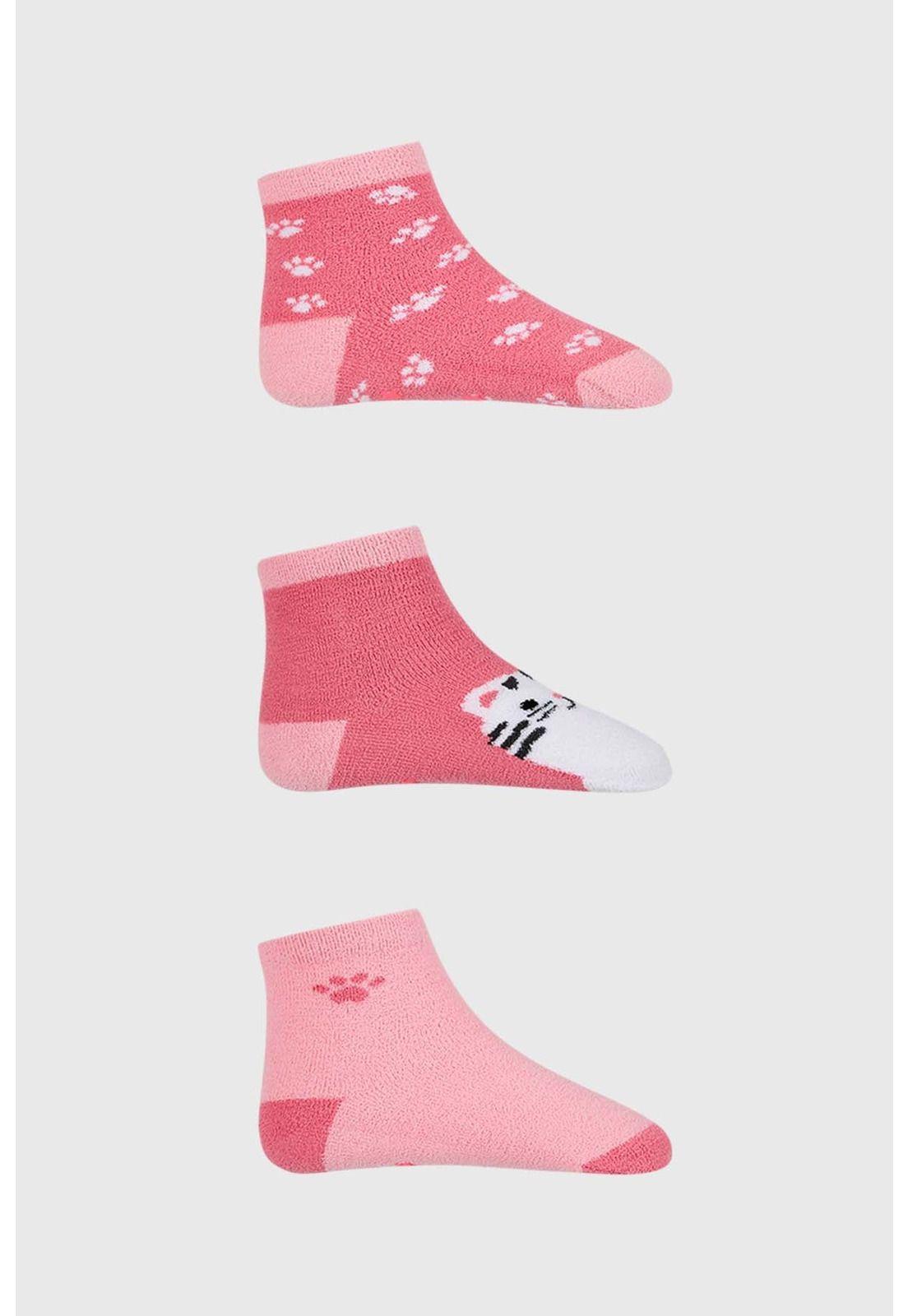 Calcetín De Vestir Niña Tripack Rosado-0