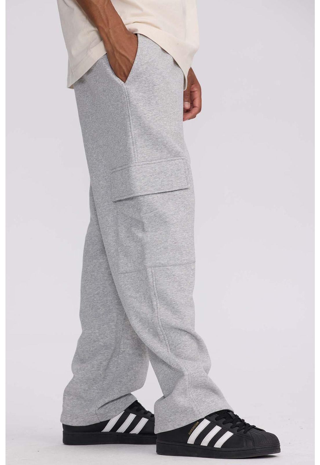 Pantalón Buzo Hombre Cargo Gris Melange - ll-1