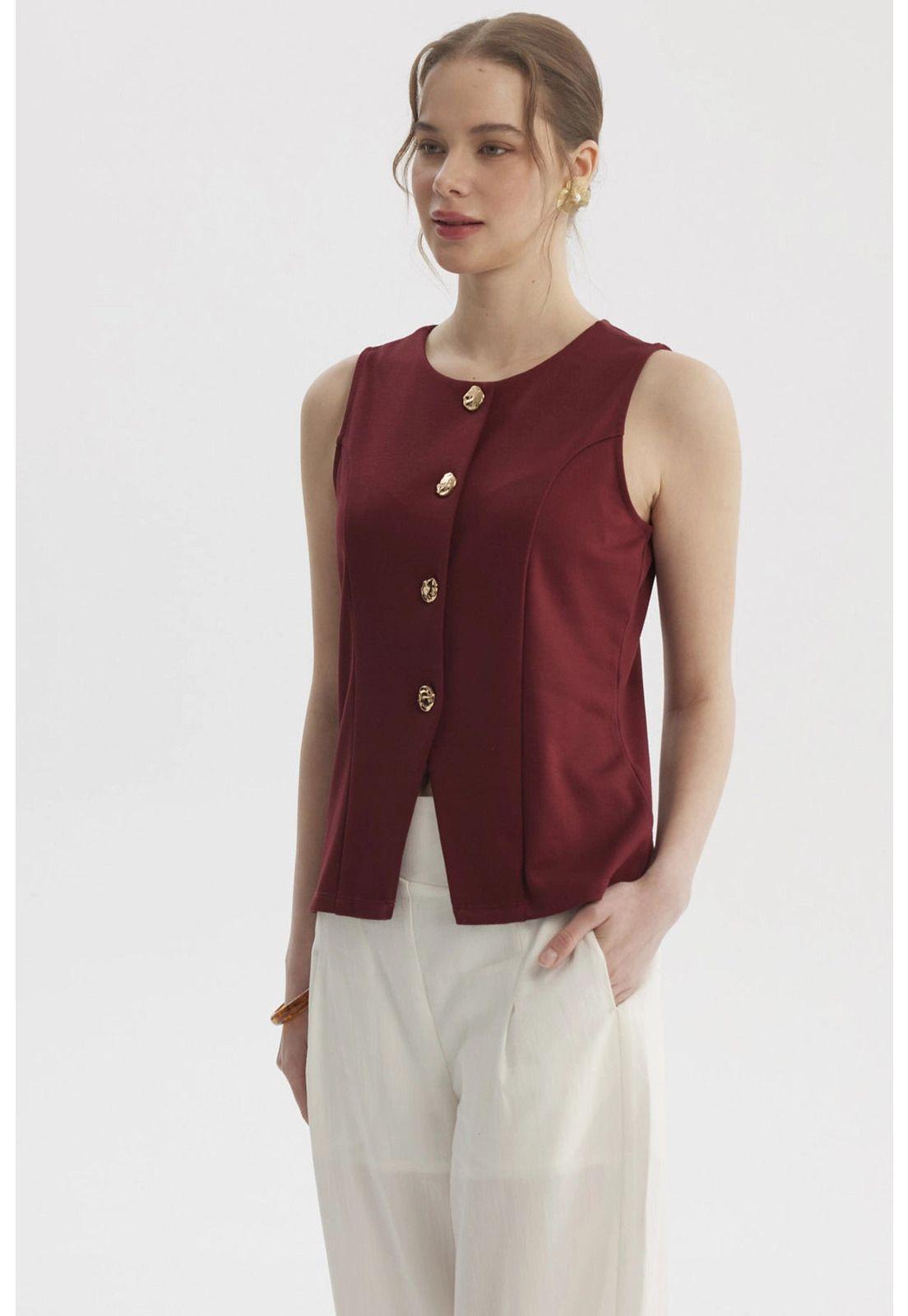 Polera Mujer Tipo Gillette Vino-1