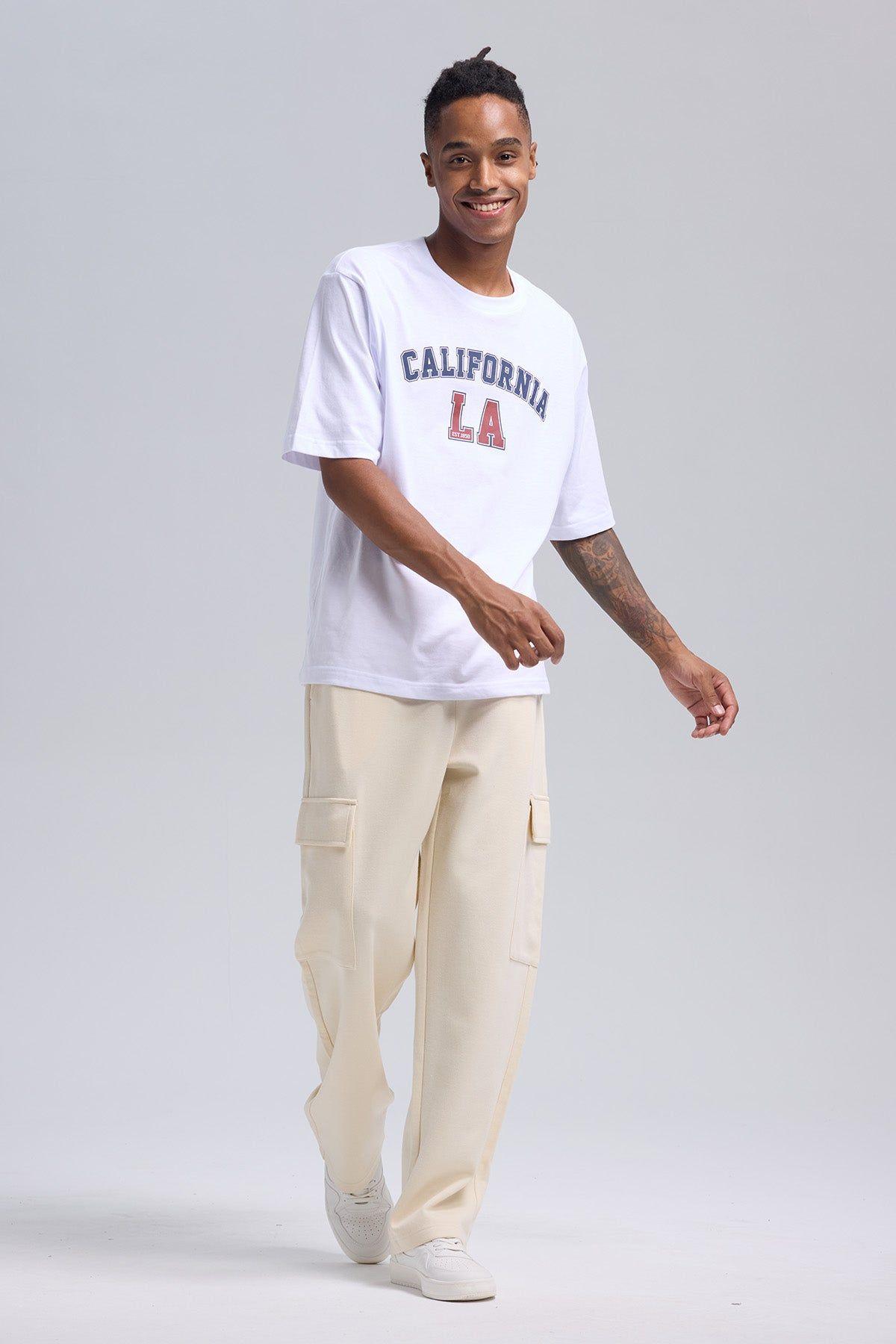 Pantalón Hombre Cargo Beige Claro-3