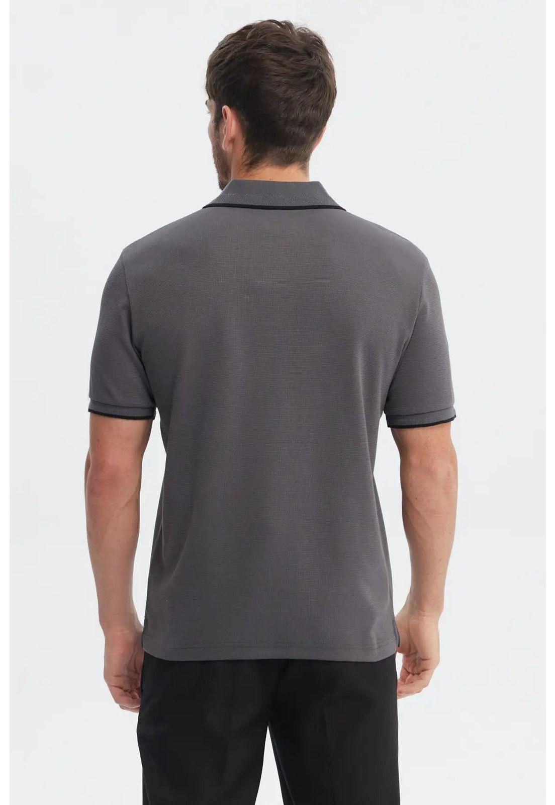 Polera Hombre Pique Con Bolsillo Botón Marengo-2