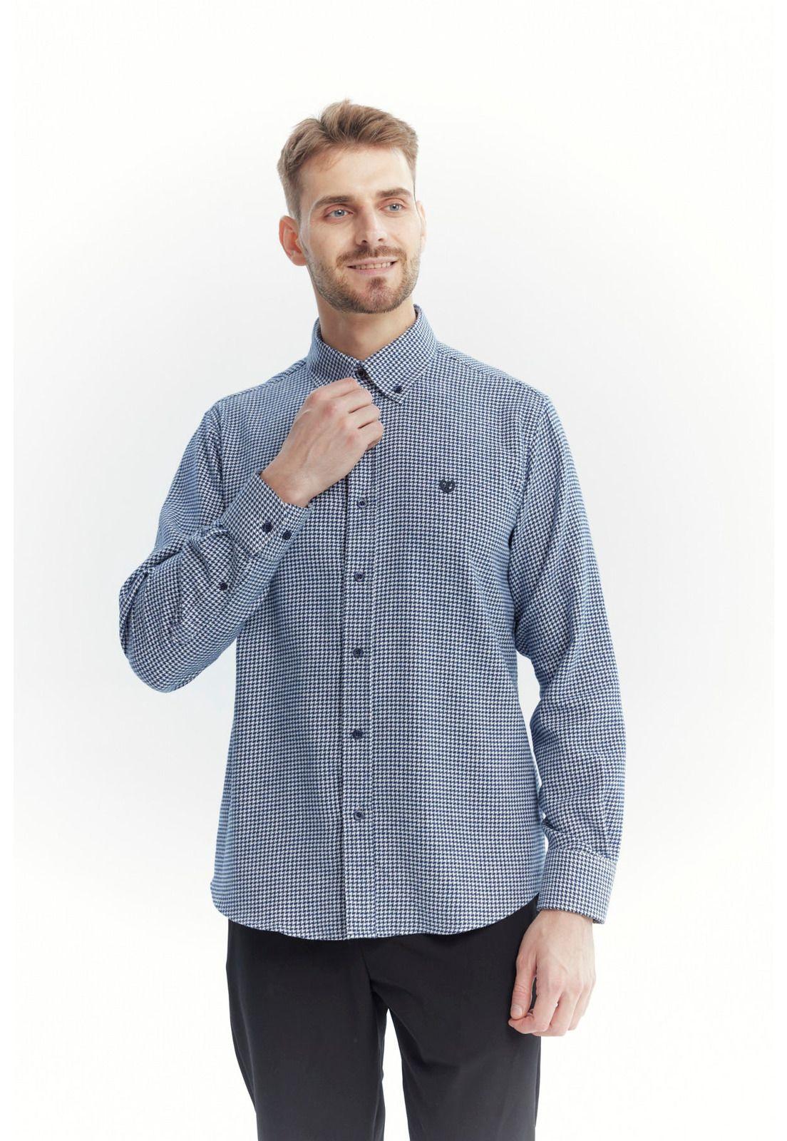 Camisa Hombre Slim Azul Marino - ll-0