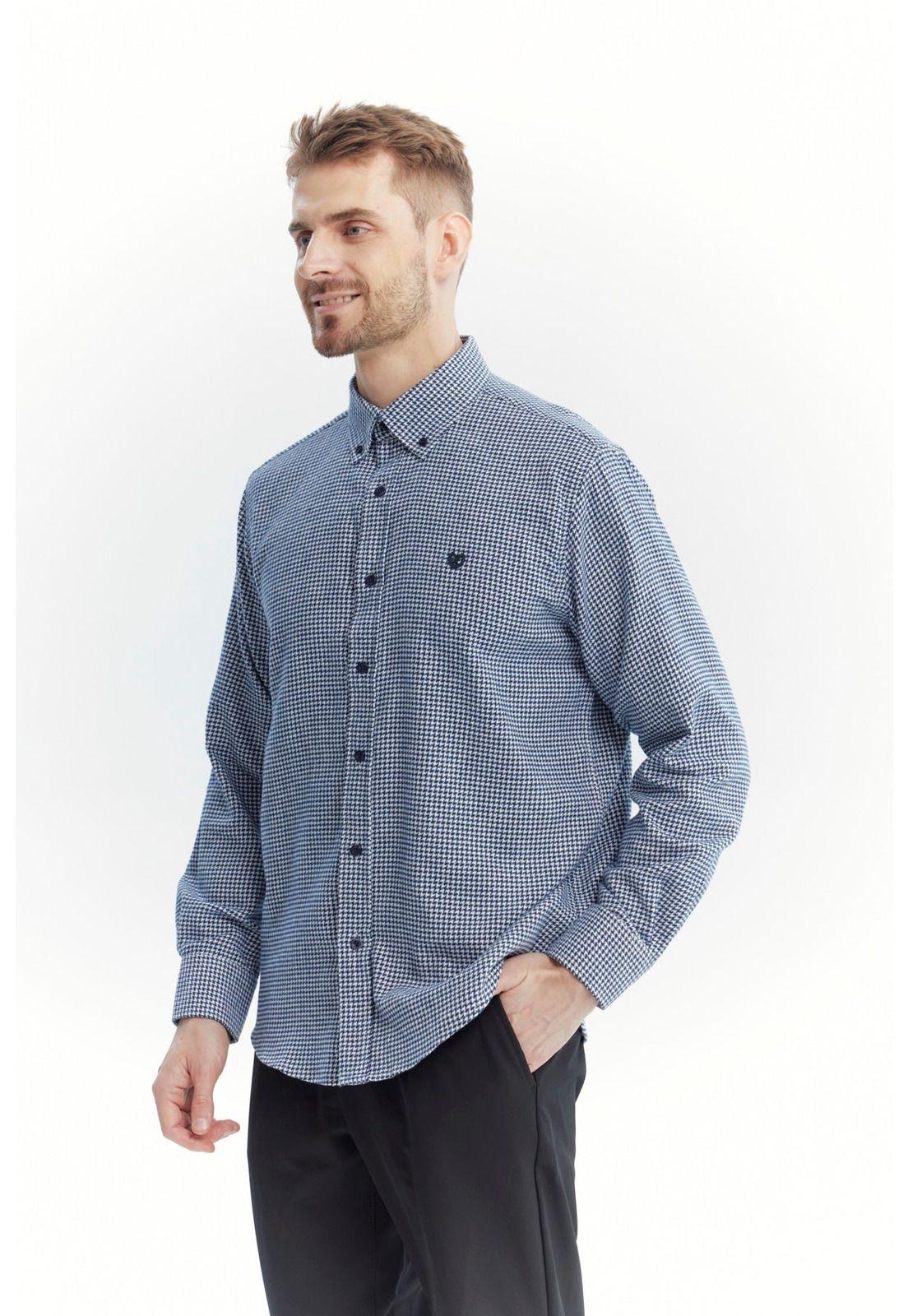 Camisa Hombre Slim Azul Marino - ll-1