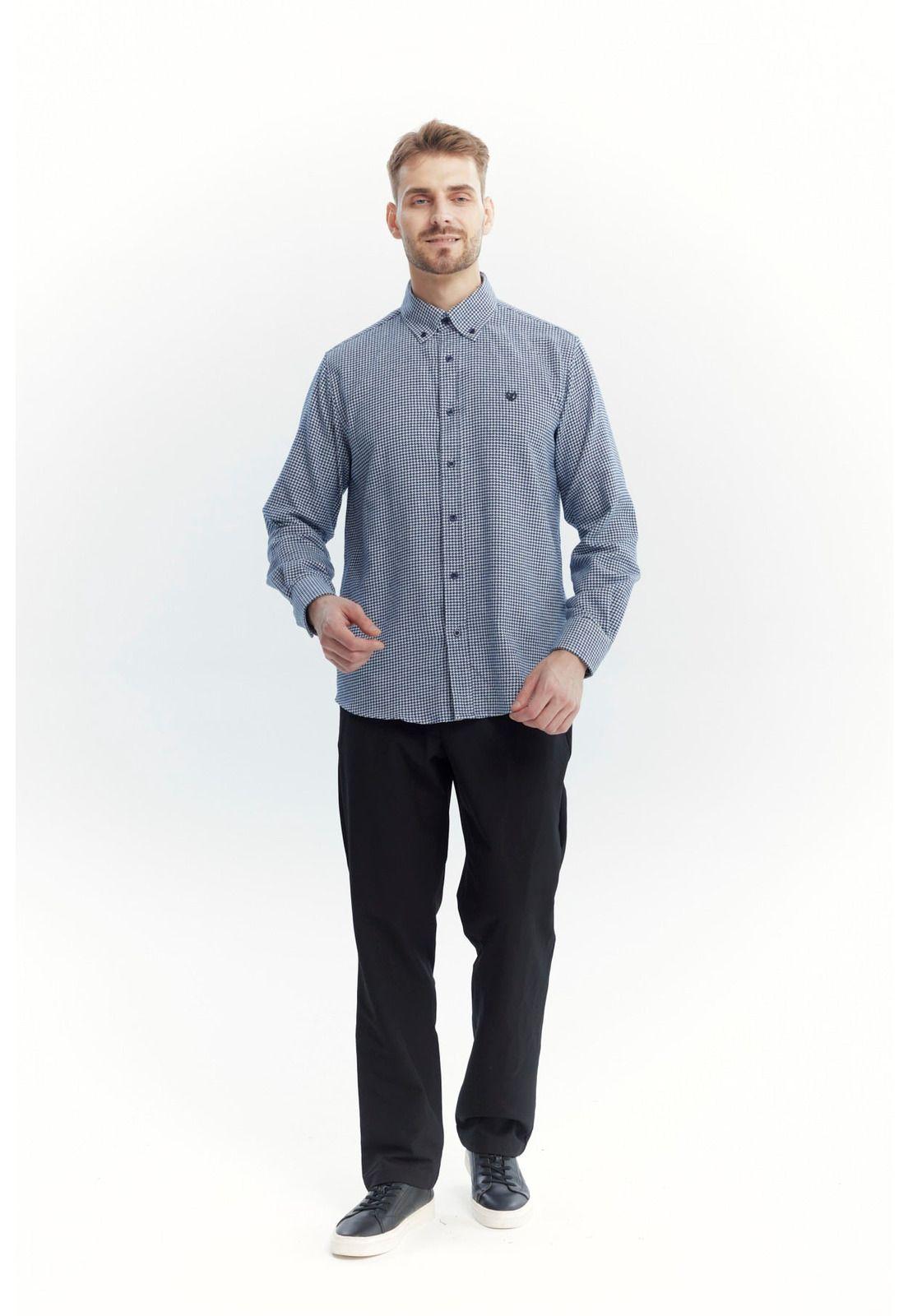 Camisa Hombre Slim Azul Marino - ll-3
