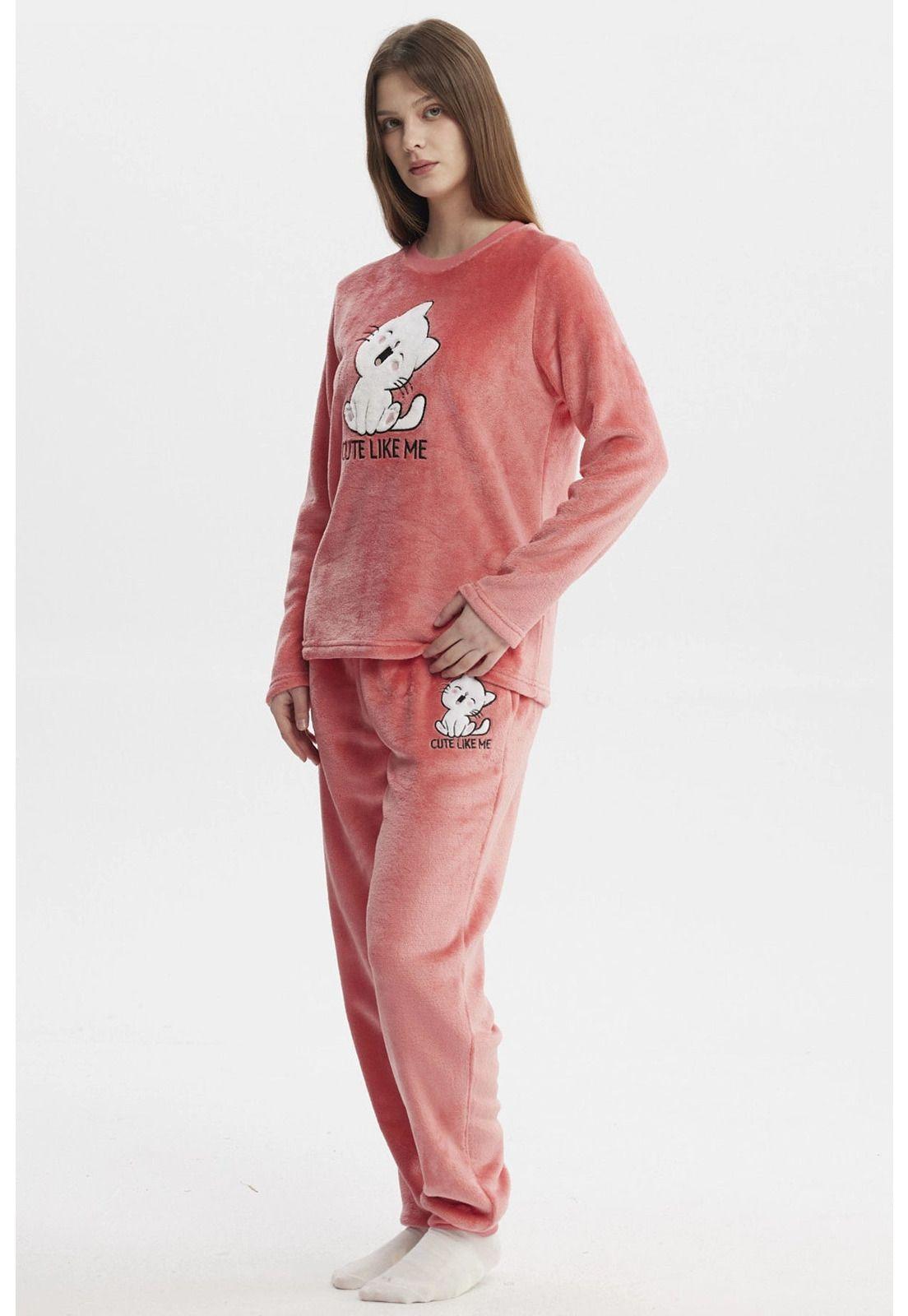 Pijama Mujer Pijama Polera Y Pantalón Rosado - lll-2