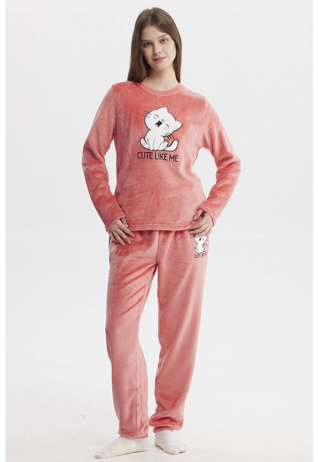 Pijama Mujer Pijama Polera Y Pantalón Rosado - lll-3