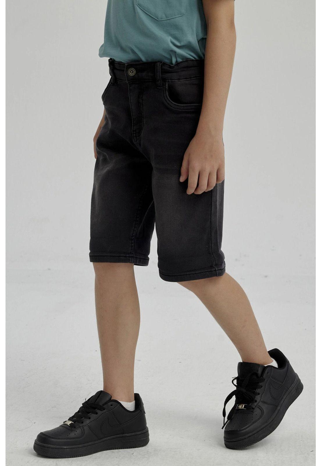 Bermuda Niño Básico Denim Negro-5