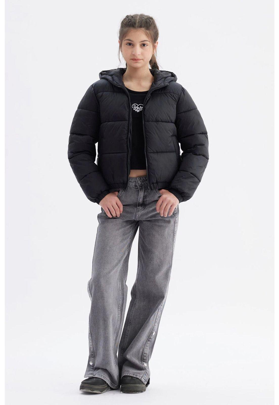 Parka Niña Básica Teen Negro-3