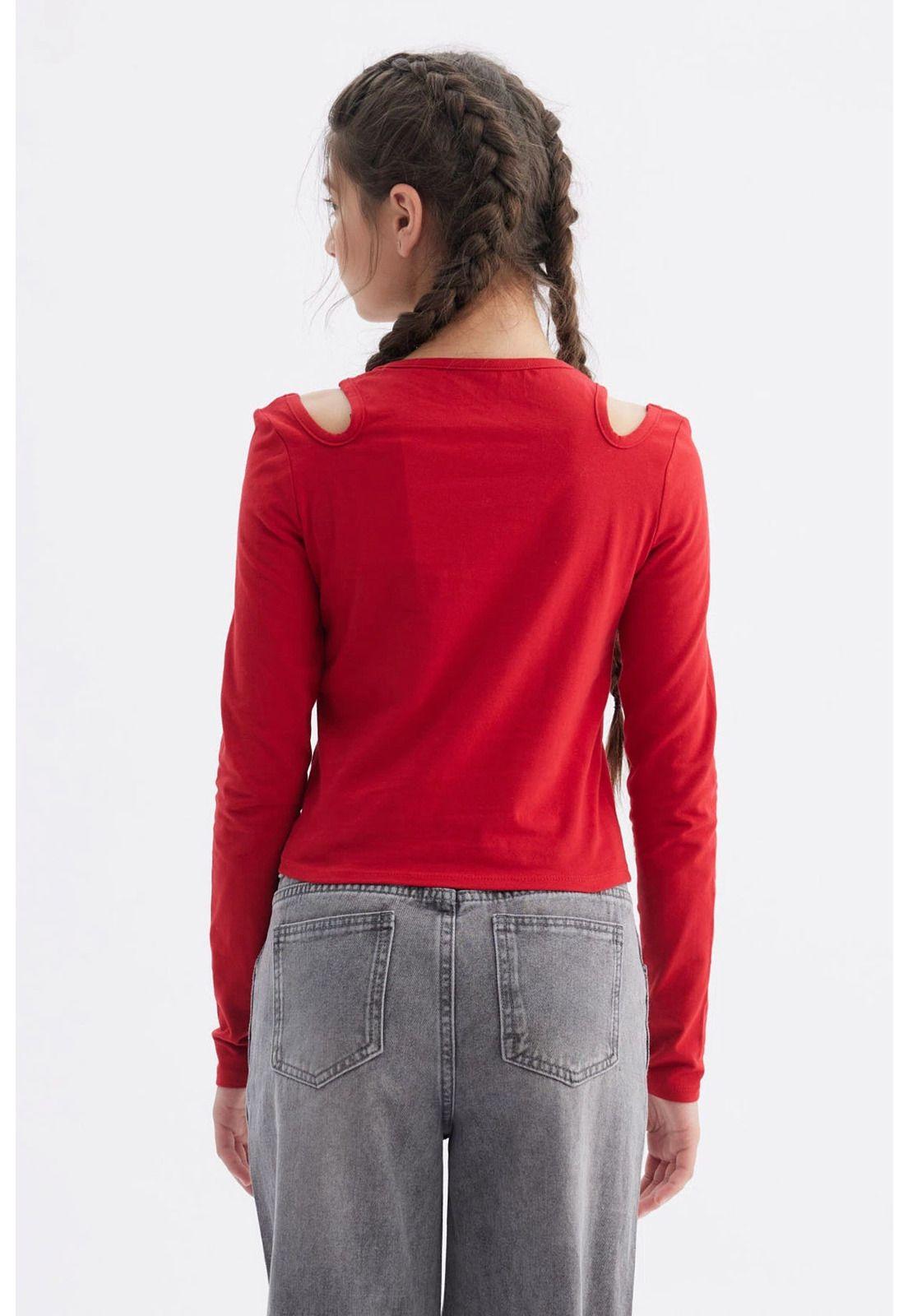 Polera Niña Aberturas Rojo-2