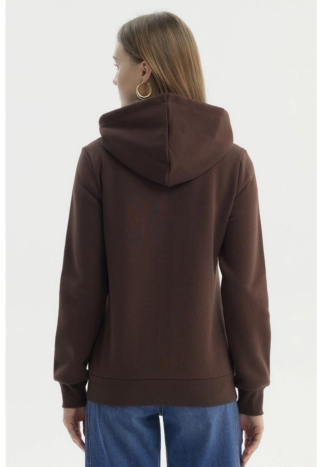 Polerón Mujer Abierto Hodie Chocolate-2