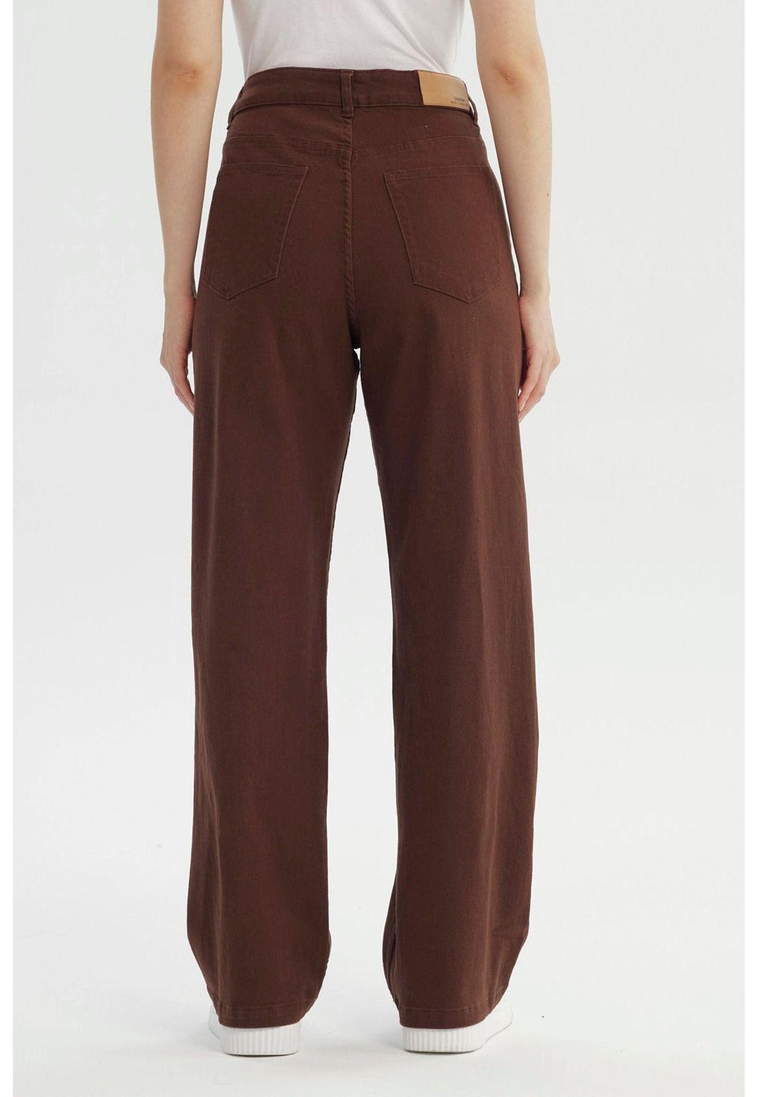 Jeans Mujer Calce Recto Marron-2