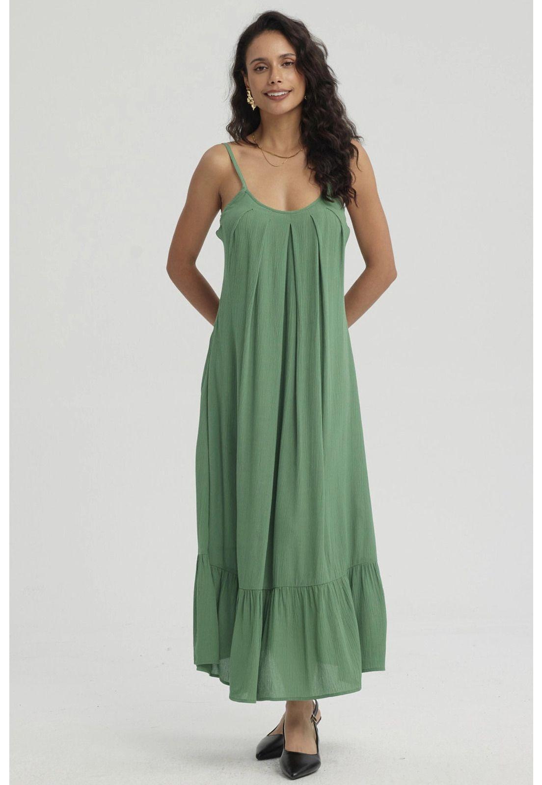 Vestido Mujer Largo Pabilo Verde-0
