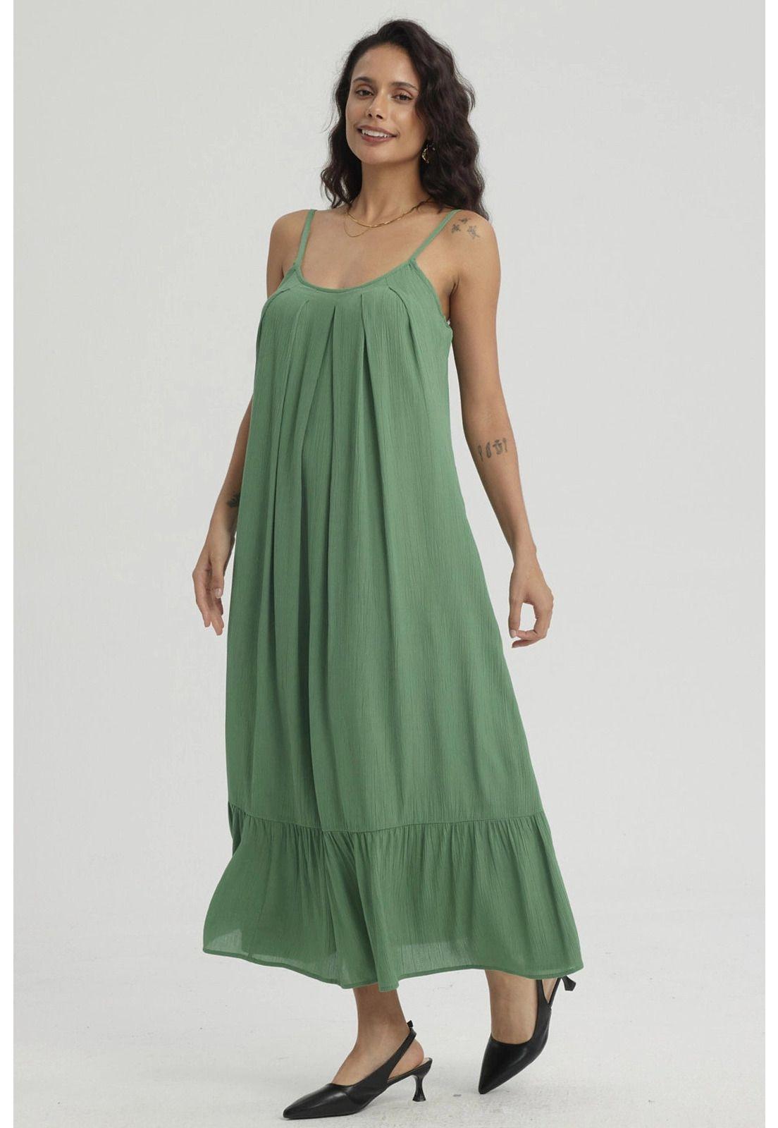 Vestido Mujer Largo Pabilo Verde-1