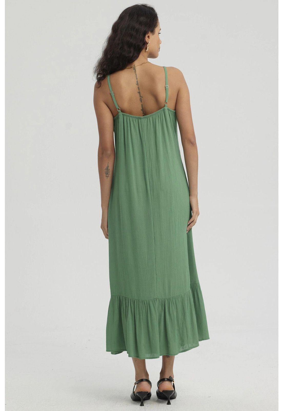 Vestido Mujer Largo Pabilo Verde-2