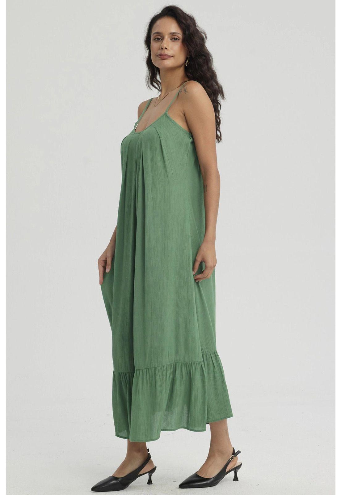 Vestido Mujer Largo Pabilo Verde-3