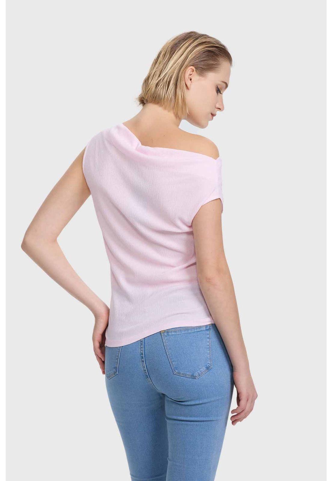 Polera Mujer Asimétrico Rosado-2