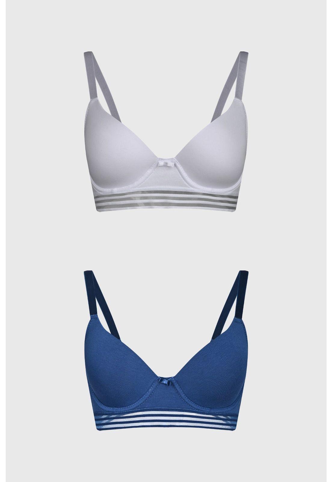 Sostén Mujer Copa Soft Detalle Elastico Azul Marino-0