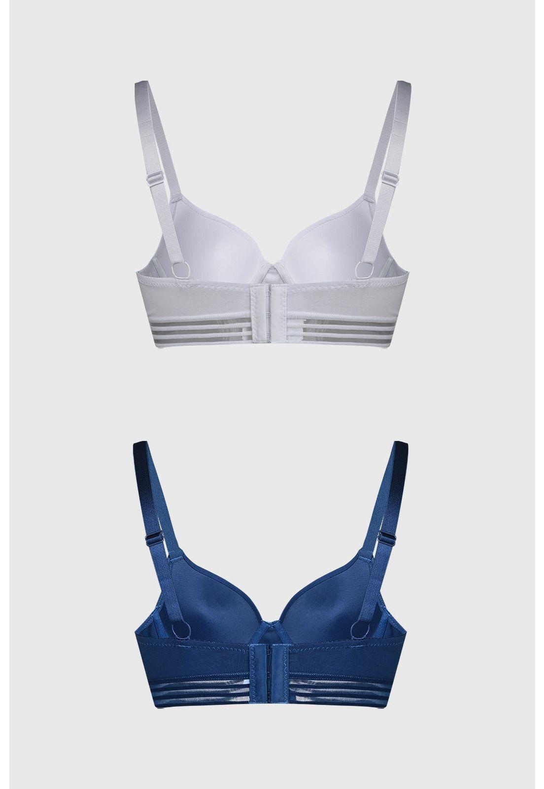 Sostén Mujer Copa Soft Detalle Elastico Azul Marino-1
