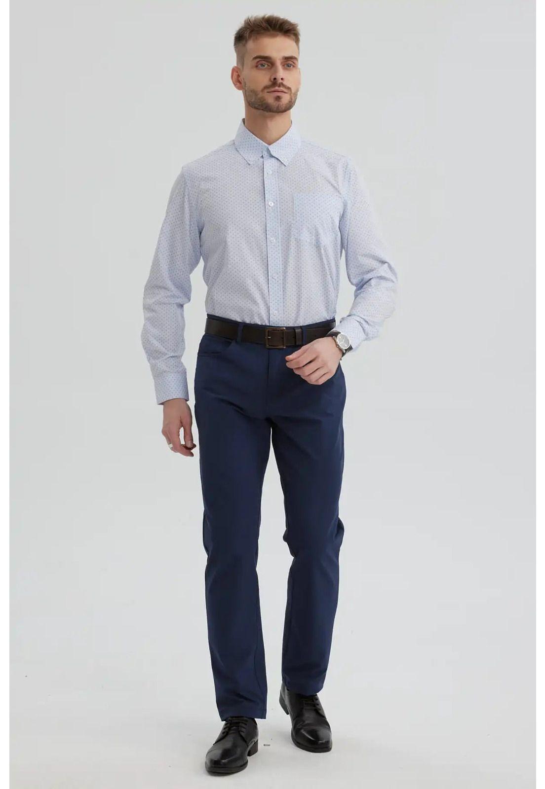 Camisa Hombre Fantasía Celeste - lll-3