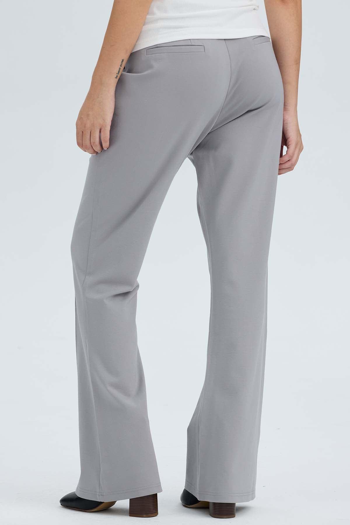 Pantalón Mujer 2 Botones Gris-3
