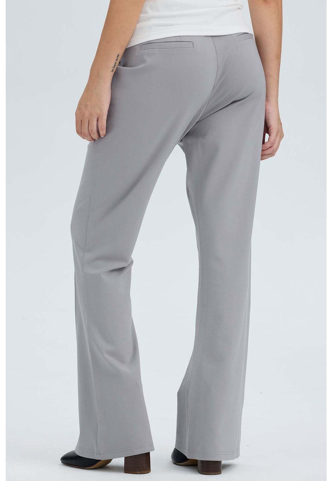 Pantalón Mujer 2 Botones Gris-2