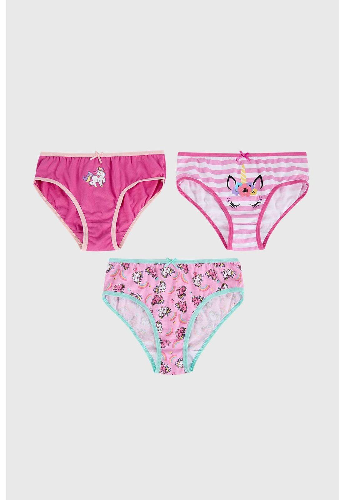 Calzón Niña Tripack Niña Print Fucsia-0