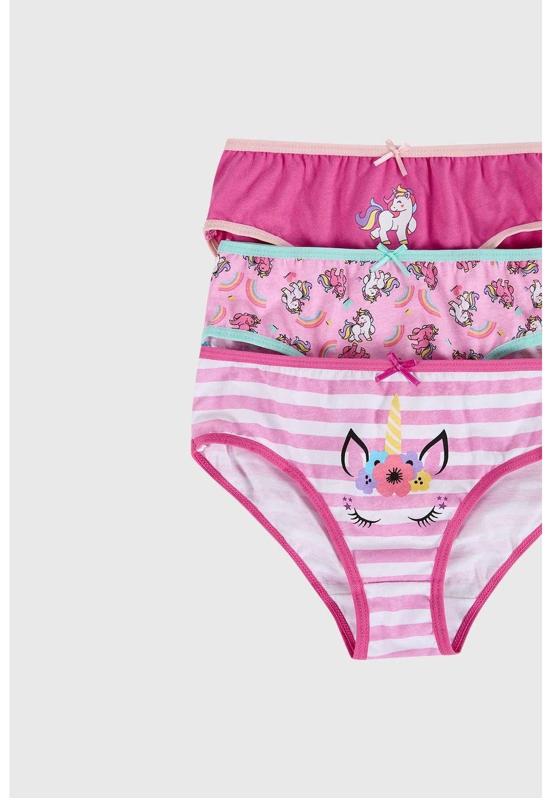 Calzón Niña Tripack Niña Print Fucsia-1