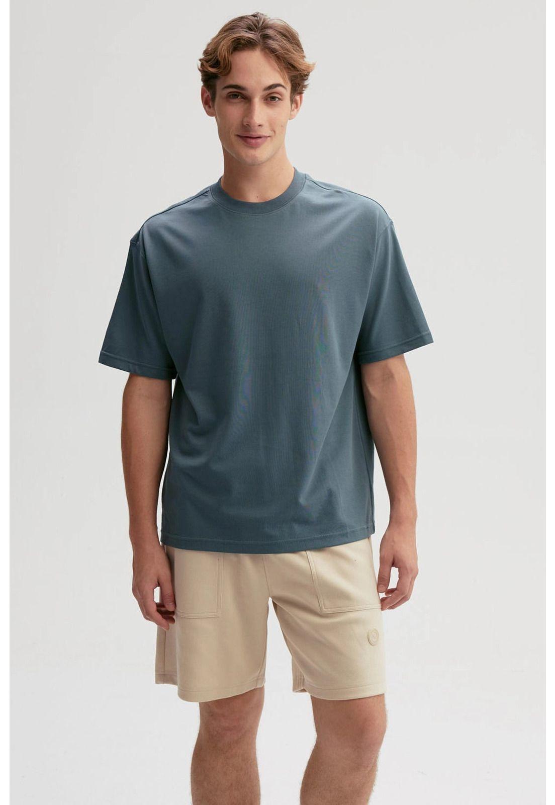 Polera Hombre Loose Fit Verde Olivo-0