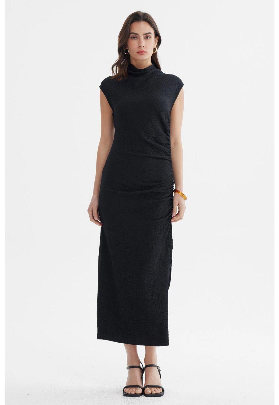 Vestido Mujer Largo Negro - ll-0