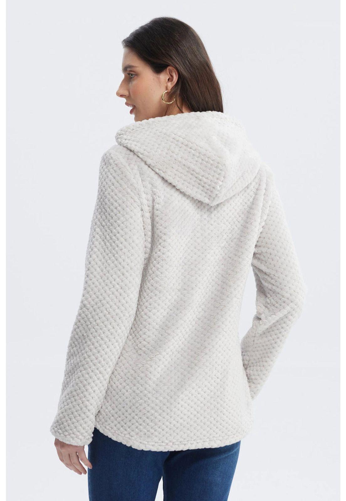 Polar Mujer Básico Aplicación Botón Gris-2