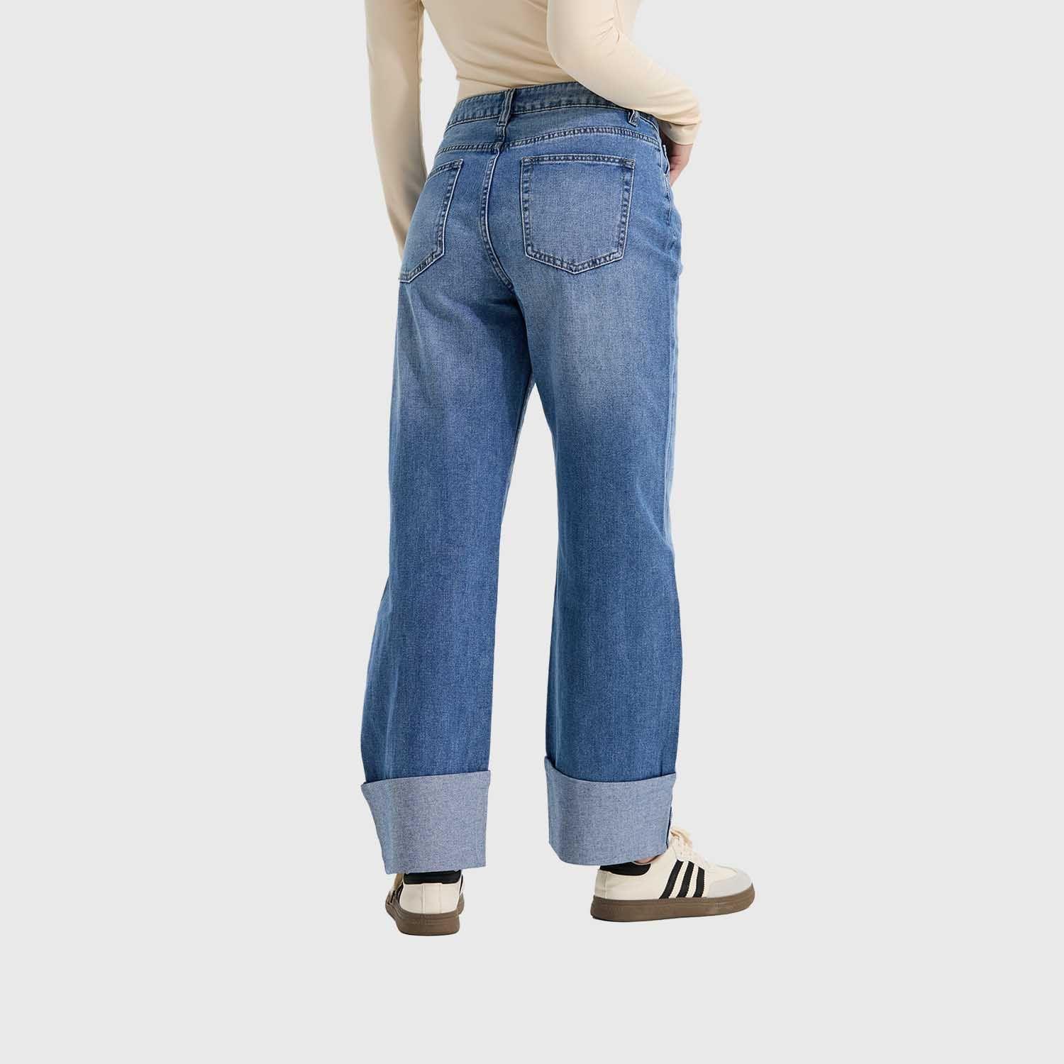 Jeans Mujer Calce Recto Basta Doble Azul Fashion's Park-2