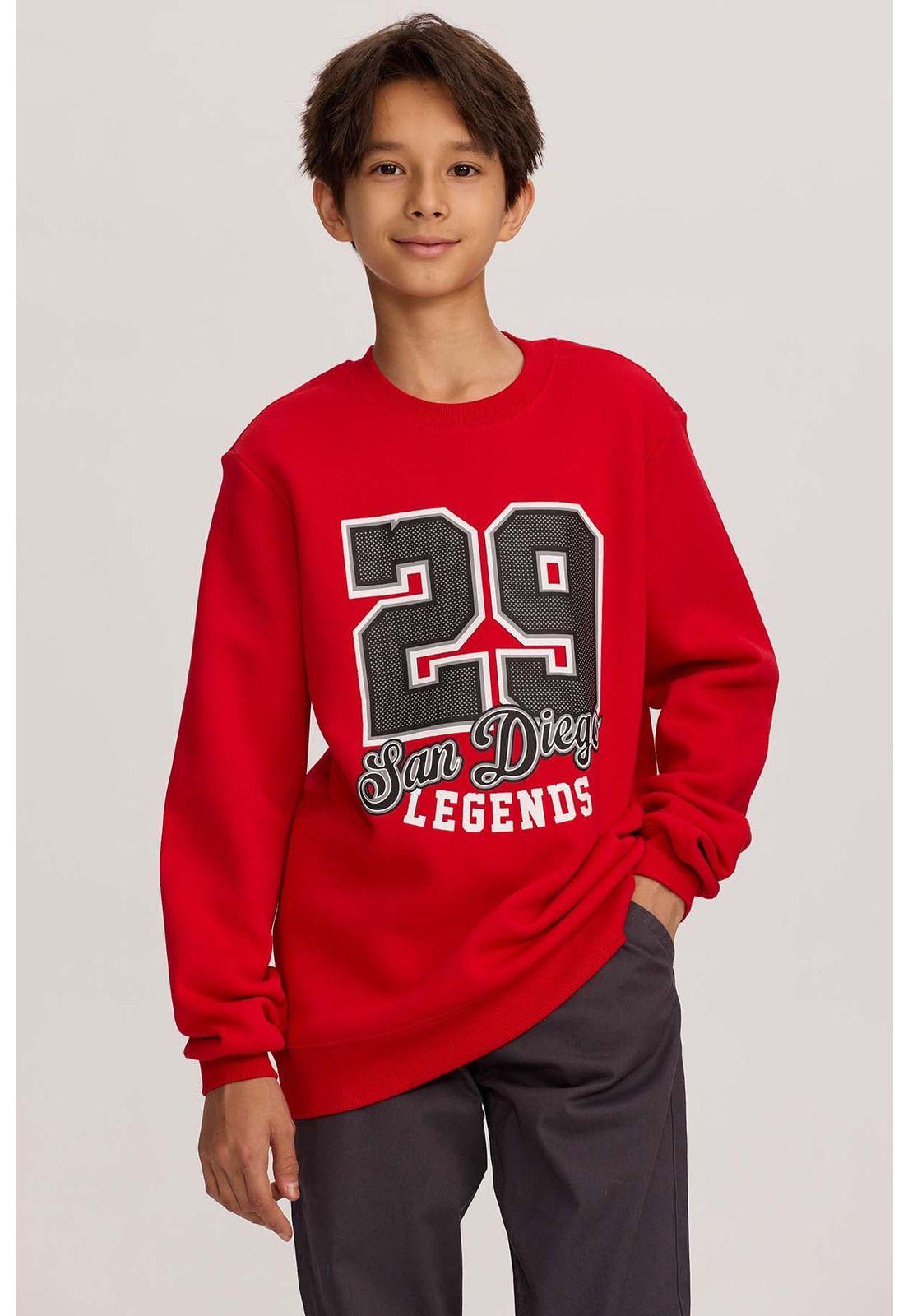 Polerón Niño Básico Print Rojo-1