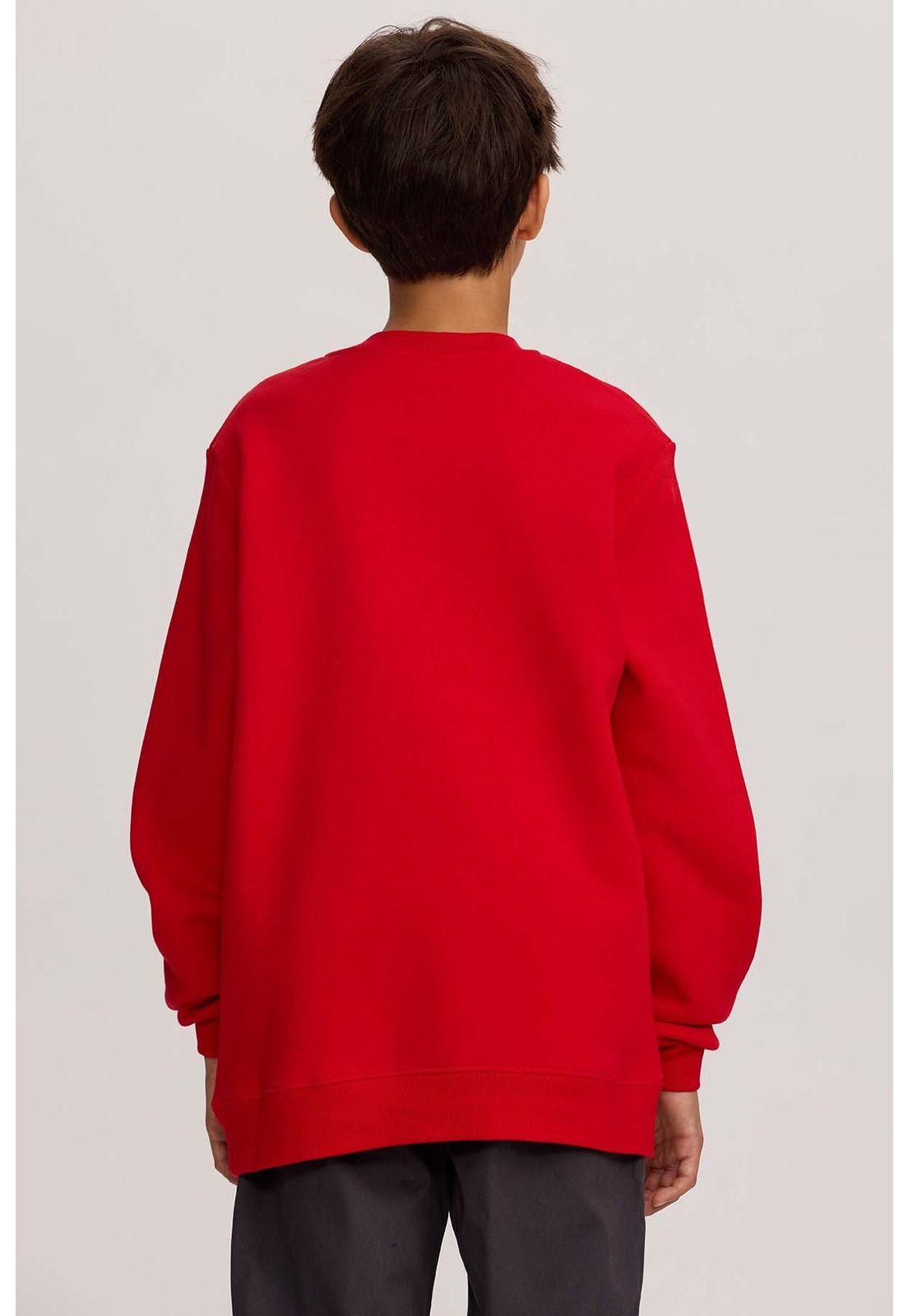 Polerón Niño Básico Print Rojo-2