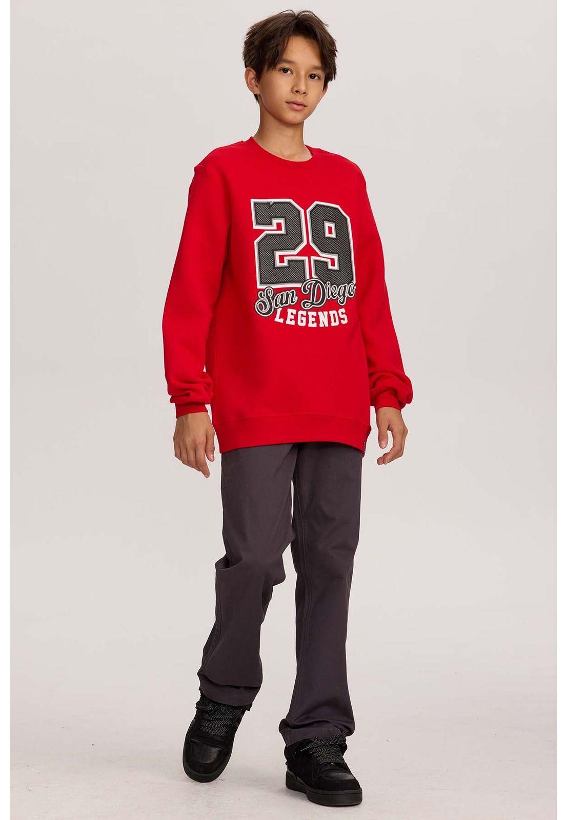 Polerón Niño Básico Print Rojo-3