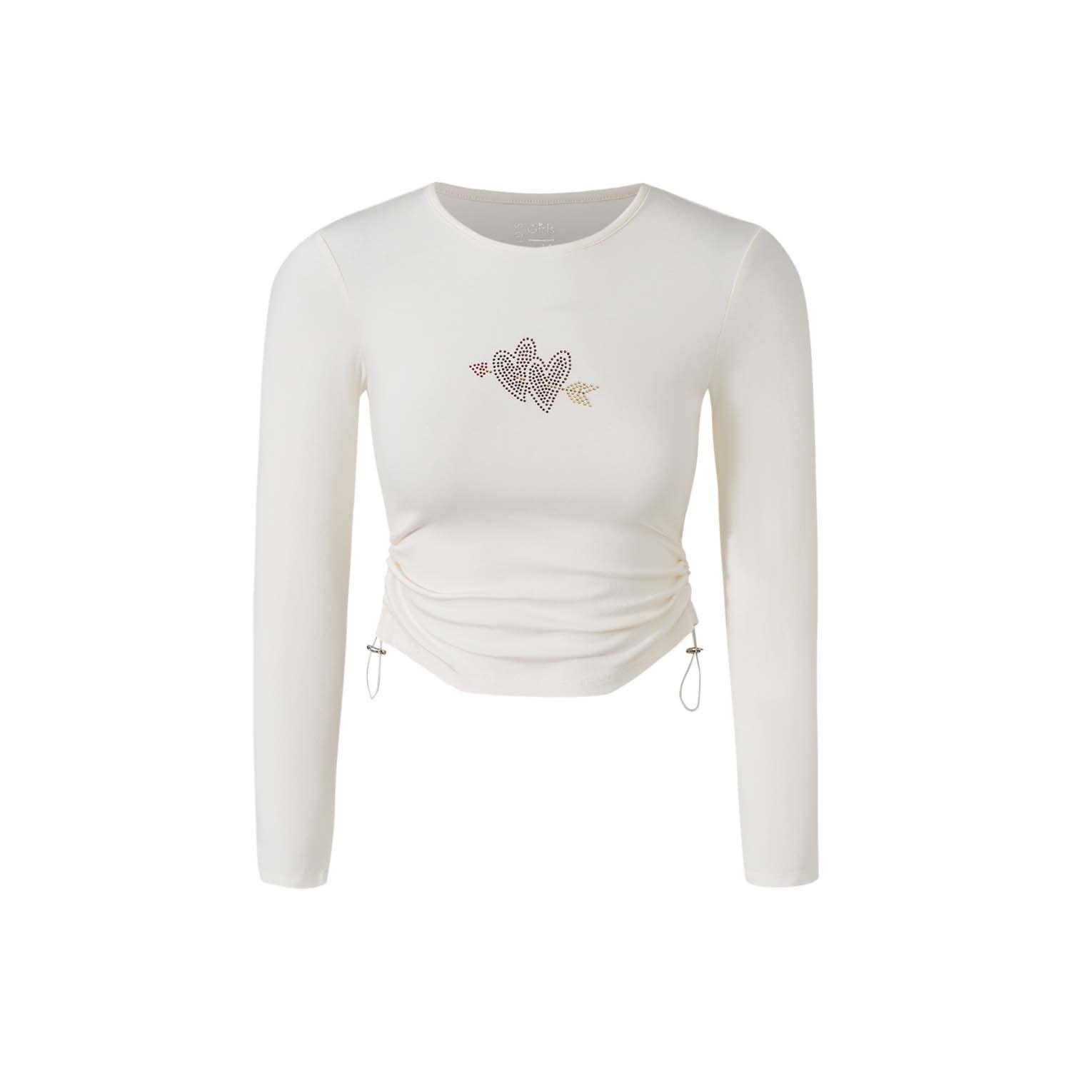 Polera Niña Rigido Strass Crudo Fashion's Park-0
