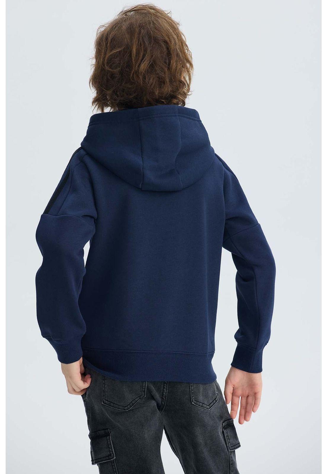 Polerón Niño Básico Print Azul Oscuro-2