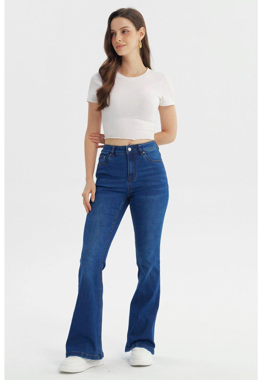 Jeans Mujer Flare Azul Oscuro - Vlll-3