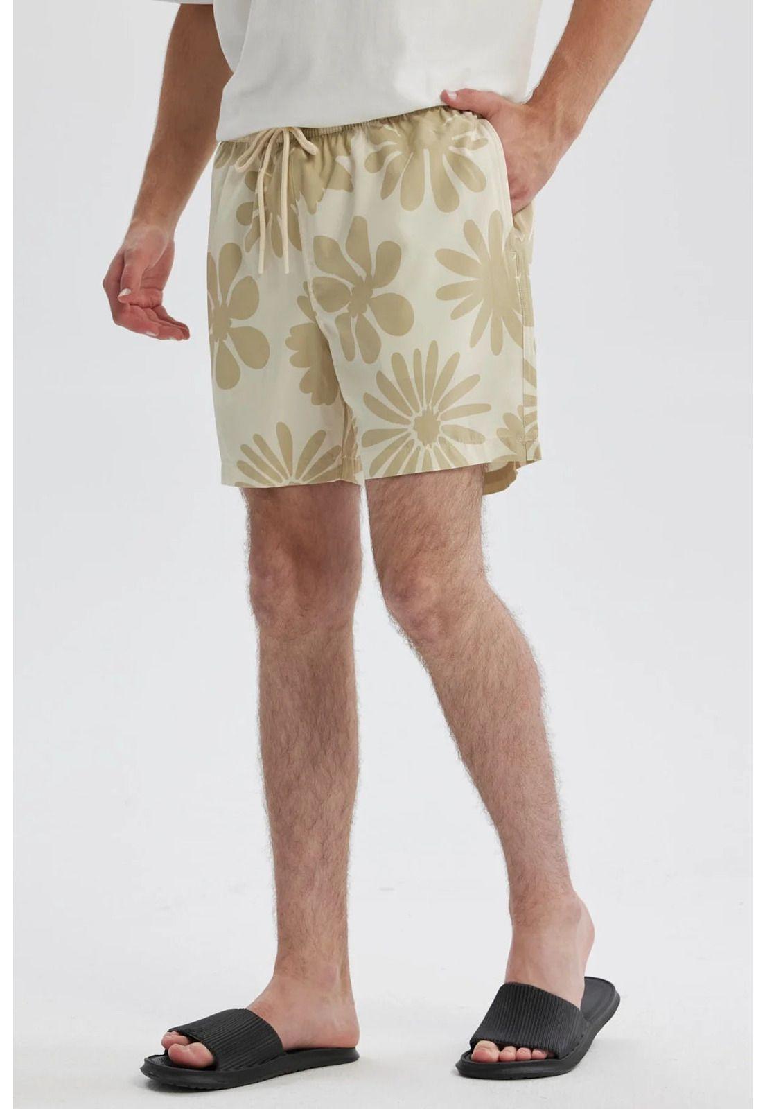Short De Baño Hombre Tropical Beige-1