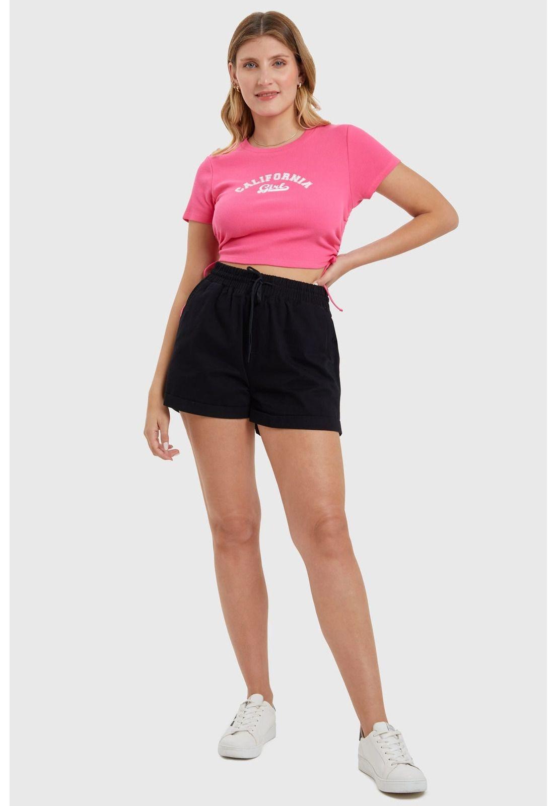 Polera Mujer Top Frunces Fucsia-3