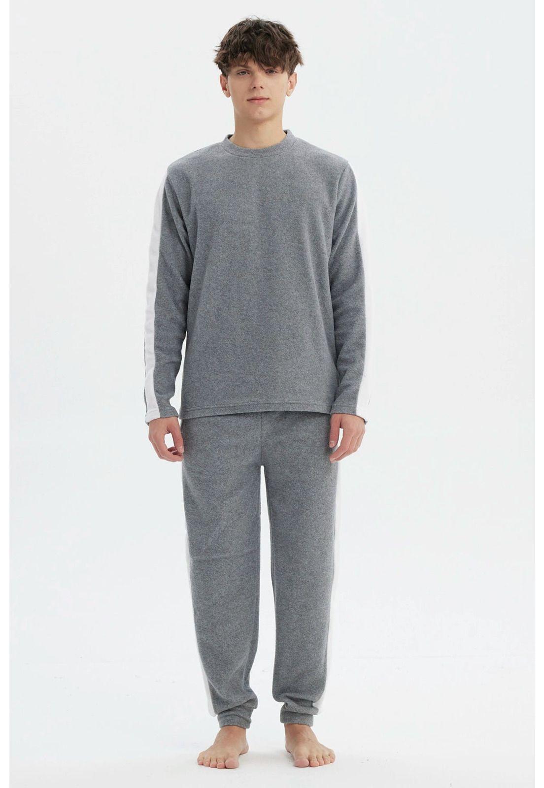 Pijama Hombre Pijama Gris Melange-0