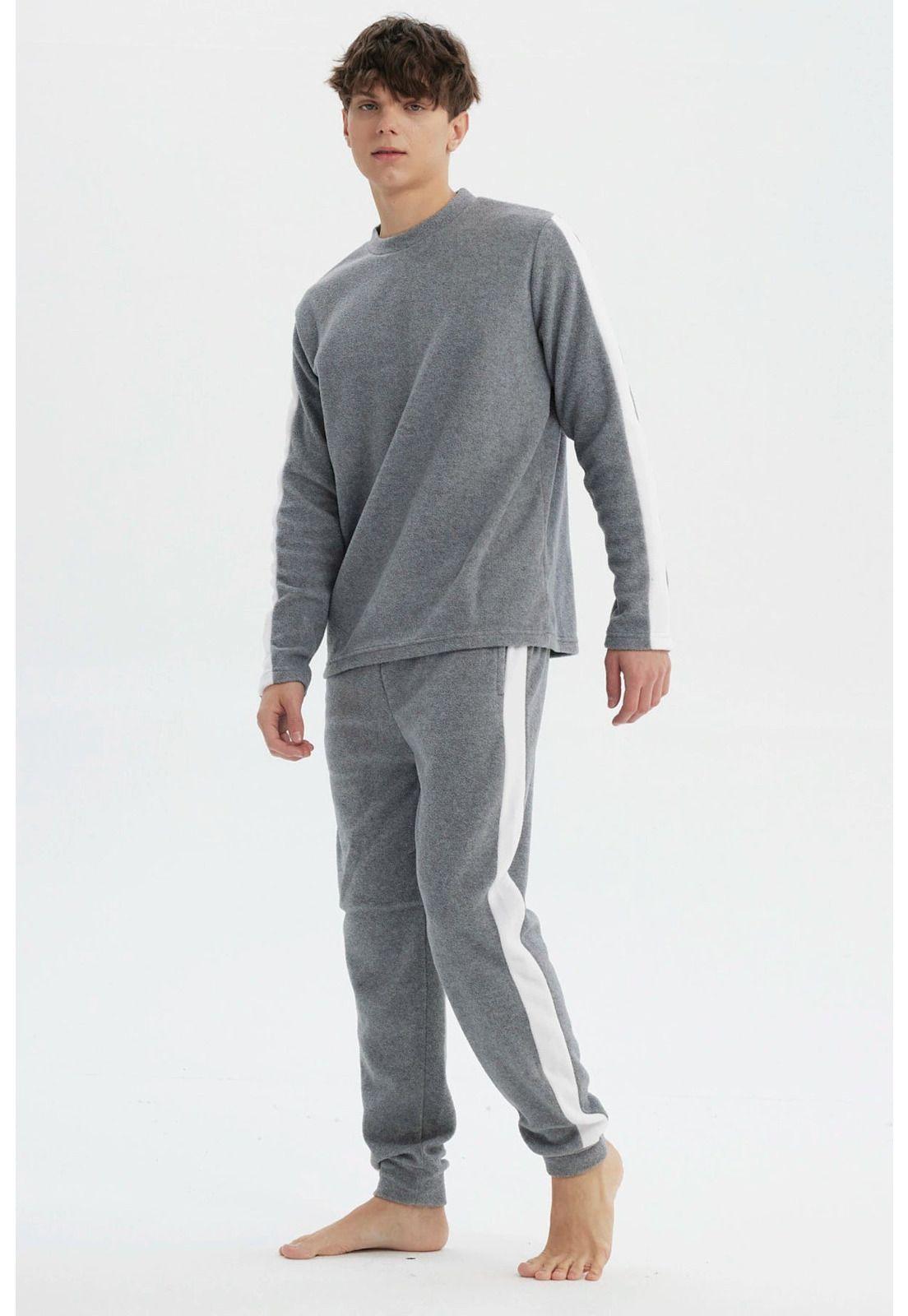 Pijama Hombre Pijama Gris Melange-1
