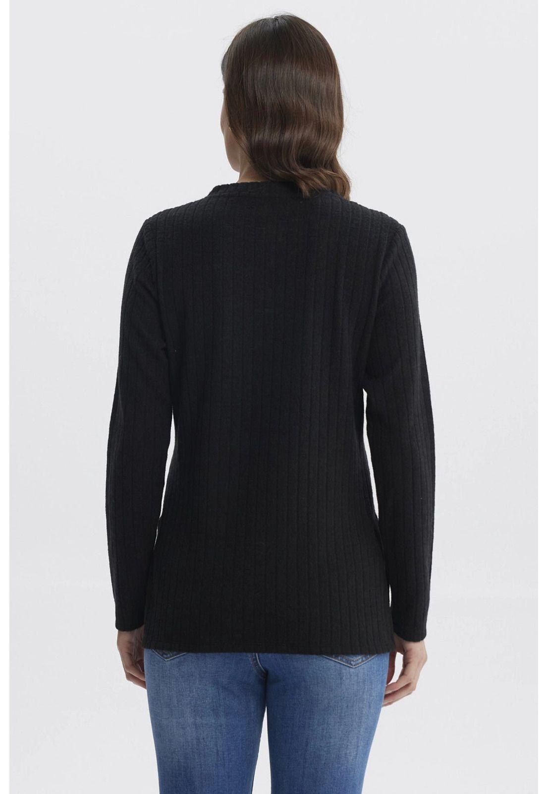 Sweater Mujer Caman Cierre Negro-2