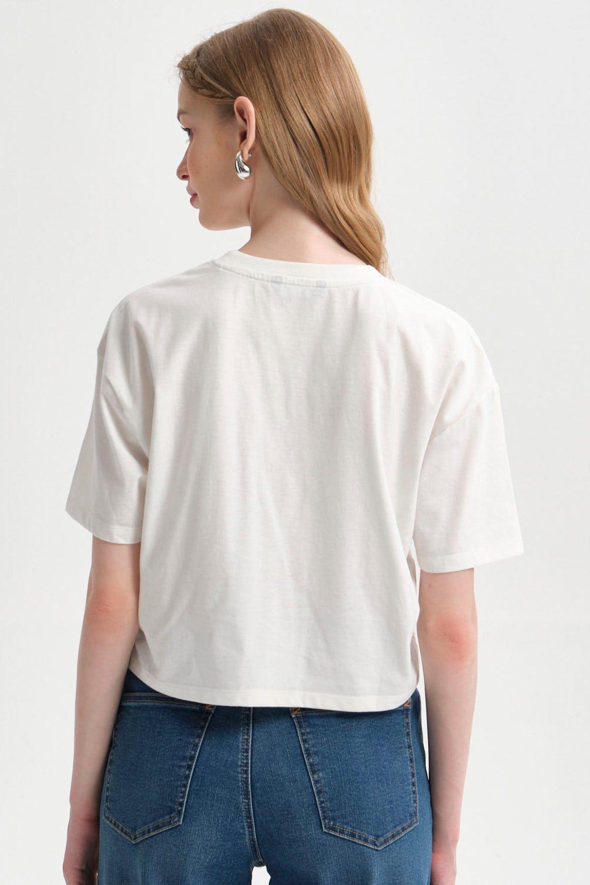 Polera Mujer Print Crop Crudo-2