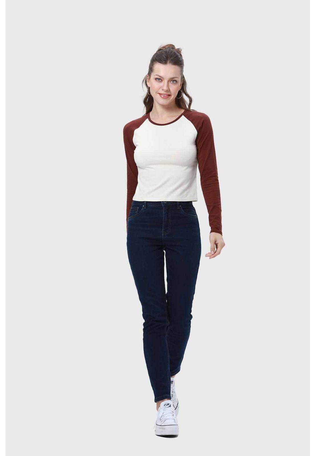 Polera Mujer Bicolor Chocolate-3