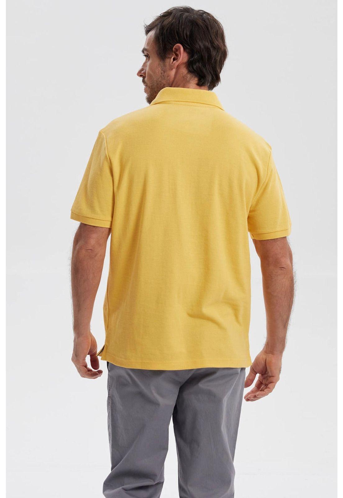 Polera Hombre Piqué Básica Lisa Naranjo - lV-2