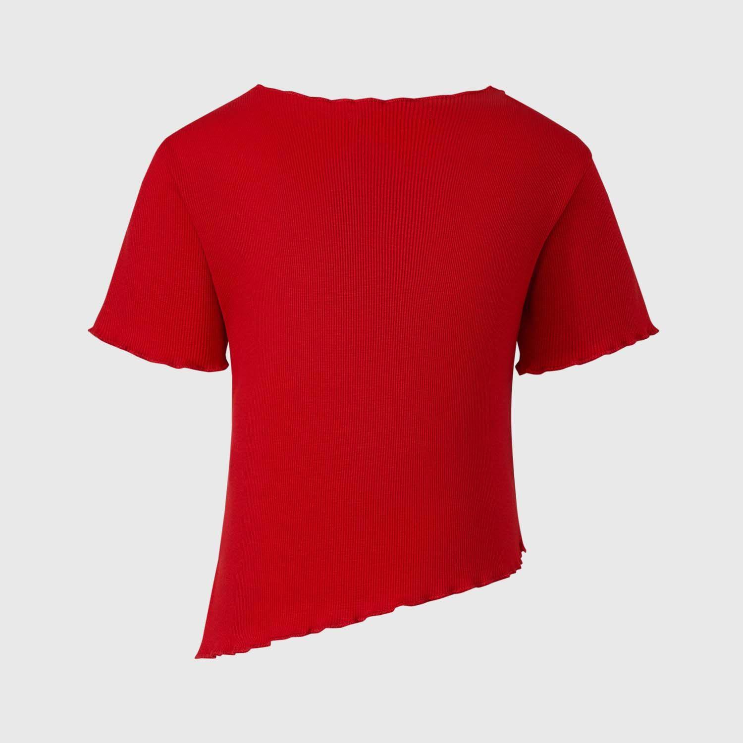 Polera Niña Rib Print Rojo Fashion's Park-1
