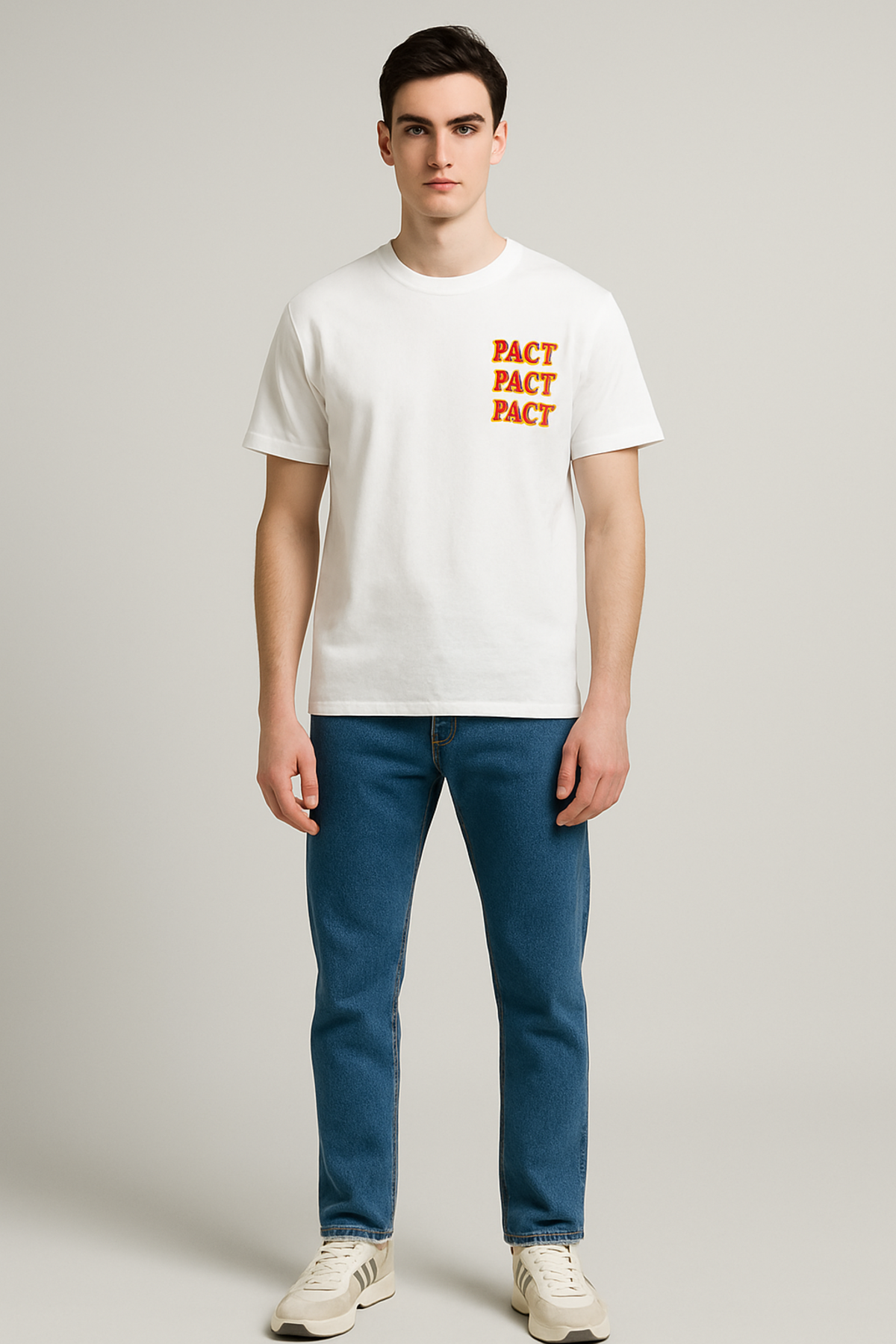 Polera Hombre Doble Print Blanco-0