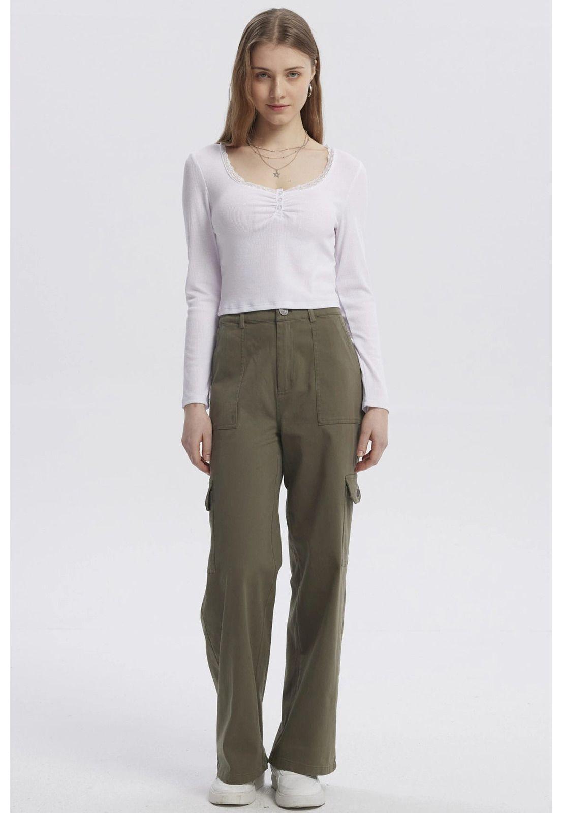 Polera Mujer Cuello V Ajustado Blanco-3